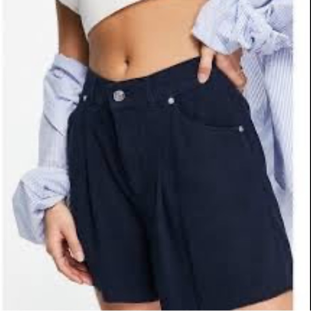 Brand New ASOS Design Petite Linen Blend Dad Shorts